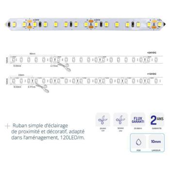  RUBAN 10W 24V 3000K RLX 5M 