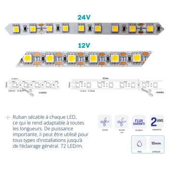  RUBAN 17W 12V 3000K RLX 5M 