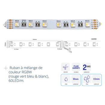  RUBAN 17W 24V RGBW RLX 5M 
