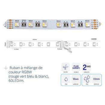  RUBAN 17W 24V RGBW RLX 5M 