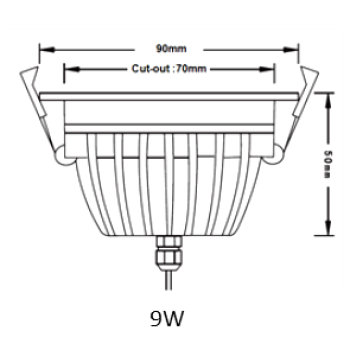  BEBOP DOWNLIGHT 9W NOIR CTC 