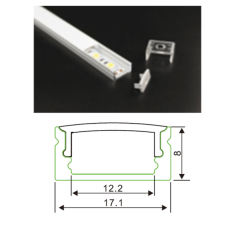  PROFIL ALU SLIM DE SURFACE BAR 