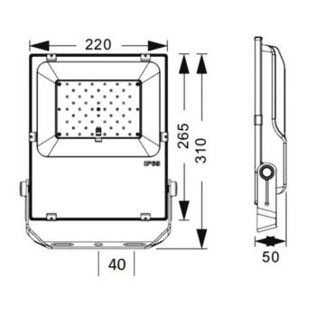  ROCK 2 50W NOIR 3000K 