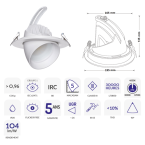  DOWNLIGHT SAMBA BLANC 28-38W 