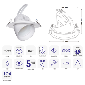  SAMBA 38W BLANC CTC ZIGBEE 