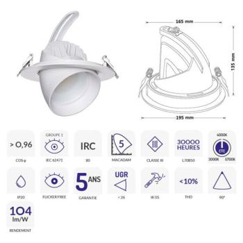  SAMBA 38W BLANC CTC ZIGBEE 