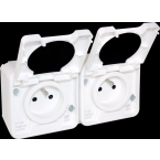  OXXO DBLE PC 2P+T BLANC IP55 