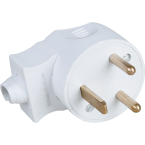  20A MALE COUDEE 2P+T BLANC 