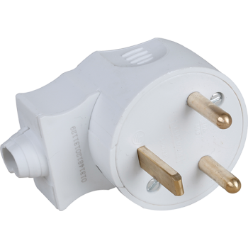  20A MALE COUDEE 2P+T GRISE 