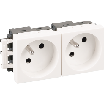  BLOC 2 PRISES 2P+T BLANCHE 