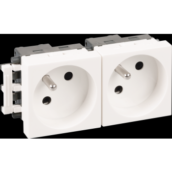  BLOC 2 PRISES 2P+T BLANCHE 