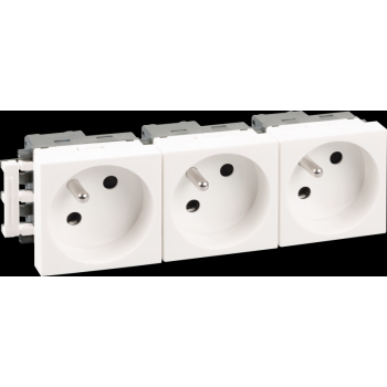  BLOC 3 PRISES 2P+T BLANCHE 
