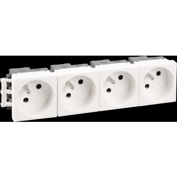  BLOC 4 PRISES 2P+T BLANCHE 