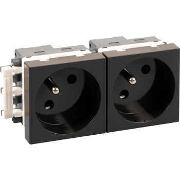  BLOC 2 PRISES 2P+T NOIRE 
