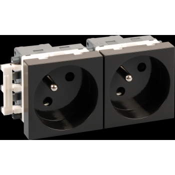  BLOC 2 PRISES 2P+T NOIRE 