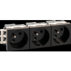  BLOC 3 PRISES 2P+T NOIRE 