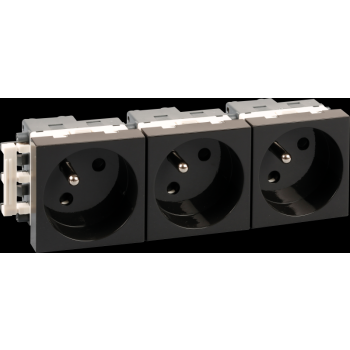  BLOC 3 PRISES 2P+T NOIRE 