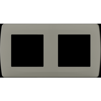  PLAQUE TAUPE 2 POSTES 