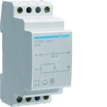  Transfo sonnerie 8VA 230/8-12V 