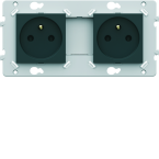  Prise double 2P+T anthracite 