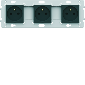  Prise triple 2P+T anthracite 