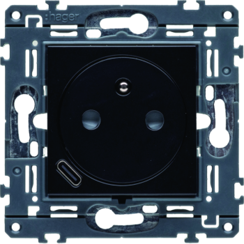  Prise courant aff USB-C noir 