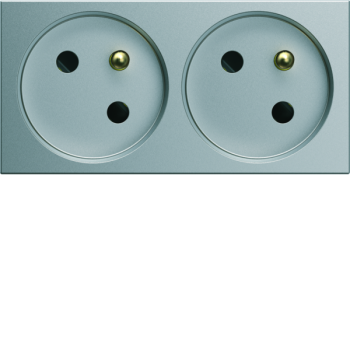  PC dble goul. 2P+T 16A titane 