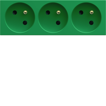  PC triple goul 2P+T 16A vert 