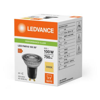  LED PAR16 100 36D 8W 830 GU10 