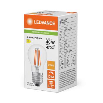  LED P CLP DIM 3.4W 827 FIL E27 