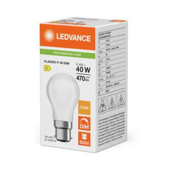  LED P CLP DIM 3.4W 827 FR B22 