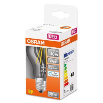  LED FIL OSR CLA40 865 E27 
