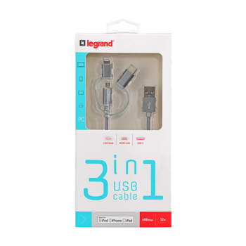  CABLE 3EN1 MICROUSB/USBC/LIGHT 