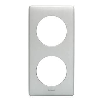  PLAQUE 2 POSTES ALU NATUREL 