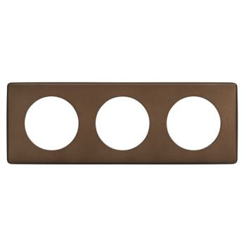  PLAQUE 3 POSTES ALU CHOCOLAT 