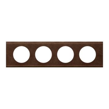  PLAQUE 4P  CUIR BRUN TEXTURE 