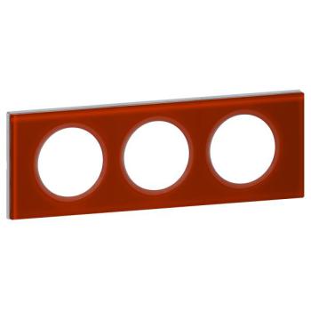  PLAQUE 3P VERRE CARMIN 