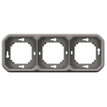  SUPPORT ENCASTRE 3P H/V GRIS 