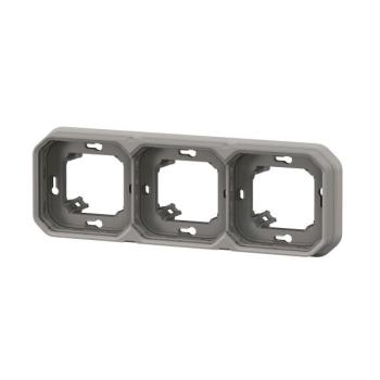  SUPPORT ENCASTRE 3P H/V GRIS 