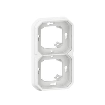  SUPPORT ENCASTRE 2P H/V BLANC 