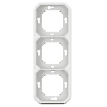  SUPPORT ENCASTRE 3P H/V BLANC 