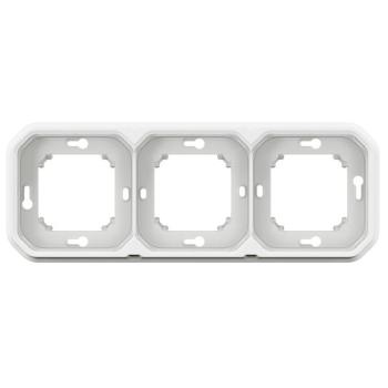  SUPPORT ENCASTRE 3P H/V BLANC 