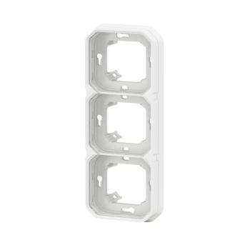  SUPPORT ENCASTRE 3P H/V BLANC 