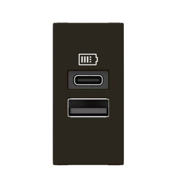  CHARG 1M 2USB A+C 15W NOIR 