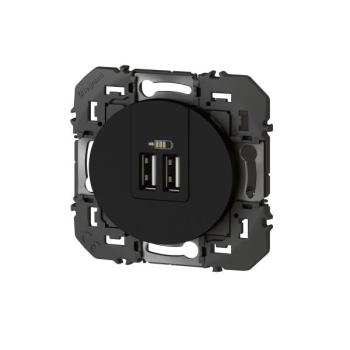  CHARG 2USB A+A 3A 15W NOIR 