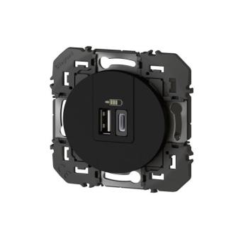  CHARG 2USB A+C 3A 15 W NOIR 