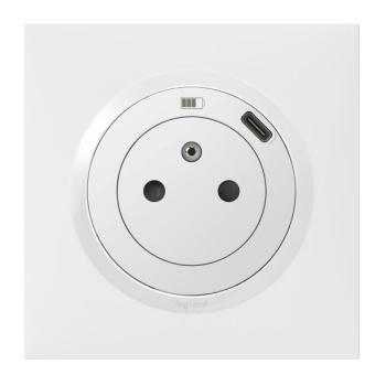  2P+T CHARGEUR USB 1POSTE BLANC 