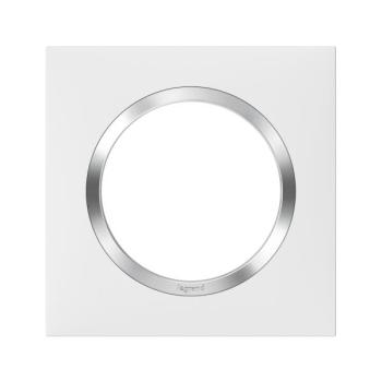  PLAQUE 1P BLANC CHROME 