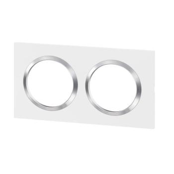  PLAQUE 2P BLANC CHROME 