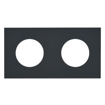  PLAQUE 2X2P+T EPURE NOIR MAT 